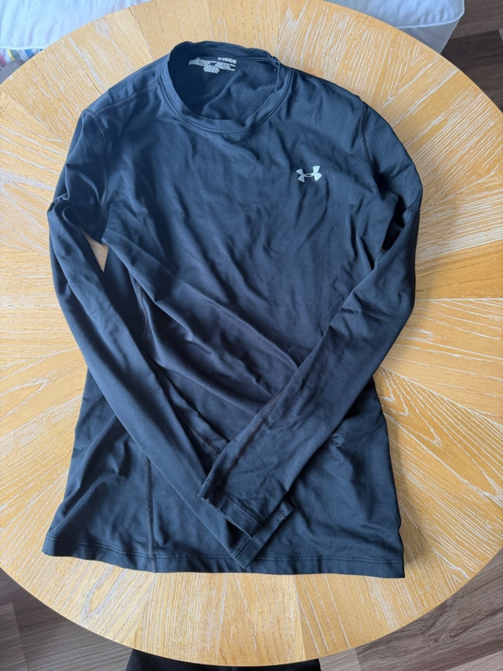 Under Armour Black Long-Sleeve Athletic Tee with Logo